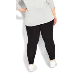 Women's Plus Size Splice Panel Legging - black | AVENUE LEISURE