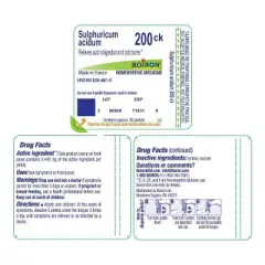Sulphuricum Acidum 200CK by Boiron Homeopathic Single Medicine For Digestive  -  80 Pellet