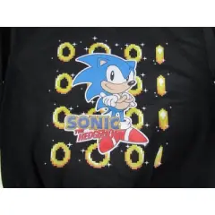 Sonic The Hedgehog Golden Rings Boy's Black Long Sleeve Shirt