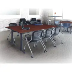 4pk Cadence Flexible High Back with Padded Fabric Seat Nesting Chair Black - Regency