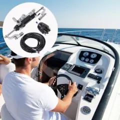 VEVOR Hydraulic Outboard Steering Kit, 300HP, Marine Boat Hydraulic Steering System, with Helm Pump Two-Way Lock Cylinder, Silver