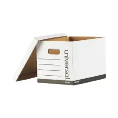 Universal Economy Boxes 10ct: Corrugated File Organizer, White, 15"x12"x10", Adult Assembly, 1-Year Warranty