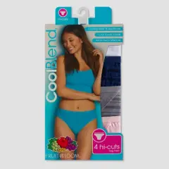 Fruit of the Loom Women's Coolblend 4pk Hi-Cut - Colors May Vary
