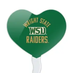 Wright State Raiders Heart Love Cupcake Picks Toppers Decoration Set of 6