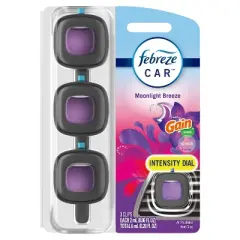 Febreze Car Air Freshener Vent Clip - Gain Moonlight Breeze - 0.20 fl oz/3pk