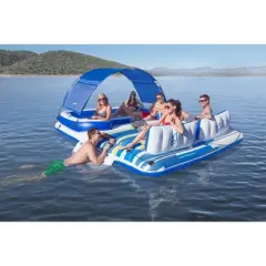Bestway CoolerZ Tropical Breeze 6 Person Giant Inflatable Floating Island Raft - Multicolored