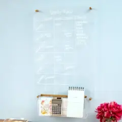 Acrylic Wall Memo Board - russell+hazel: Clear Desk & Wall Organizer, Office Supplies, 24" x 15.75" Acrylic Board