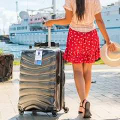 Juvale 20 Pack Plastic Cruise Tags Holders for Luggage, Bulk Zip Seal and Steel Loops for Suitcases, 3.5 x 7.2 In