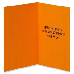 Juvenile Halloween Card Cat with Pumpkin