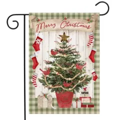 Briarwood Lane Garden Flag 12x18 For Outdoor Potted Merry Christmas Tree For Christmas Garden Flag Flags For Outside