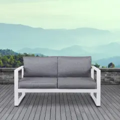 Baltic Patio Loveseat White - Real Flame