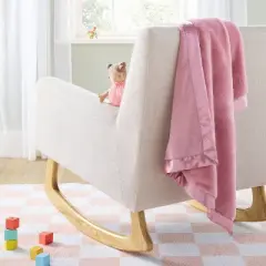 Solid Satin Edge Plush Blanket - Mauve - Cloud Island&trade;