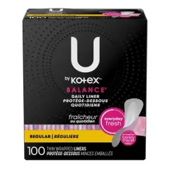 U by Kotex Balance Thin Unscented Panty Liners