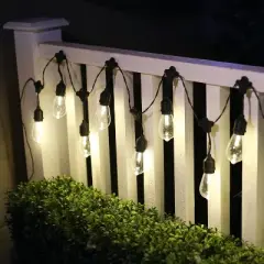 10ct Integrated LED Edison Bulb String Lights with Timer - Black Wire - Alpine Corporation