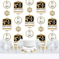 Big Dot of Happiness We Still Do - 50th Wedding Anniversary - Anniversary Party DIY Dangler Backdrop - Hanging Vertical Decorations - 30 Pieces