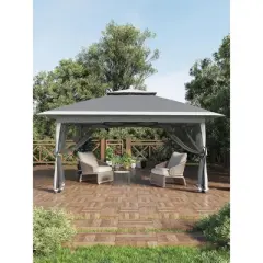 13 X 13 Pop Up Gazebo with Mosquito Netting,Outdoor Patio Gazebo,Outdoor Canopy Tent with Mosquito Netting,Backyard Tent