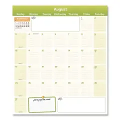 Fridge Planner Magnetized Monthly Calendar with Pads + Pencil, 14 x 13.5, Yellow/Green Sheets, 17-Month: Aug 2025 to Dec 2026