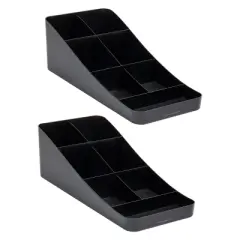 Mind Reader Cup and Condiment Station Organizer Set of 2 Black: Coffee Station Organizer for Coffee Maker Accessories