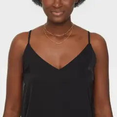 Gold 2 Row Satellite Chain Necklace - A New Day&trade; Gold: Nickel-Free Multi-Strand Jewelry with Lobster Claw Clasp