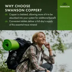 Swanson Copper Essential Trace Mineral, Helps Maintain The Health Of Organs & Tissues, 2 mg (300 Tablets)