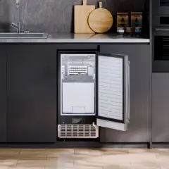 VEVOR Undercounter Built-in Ice Maker, 80 Lbs/Day Under Counter Ice Maker Machine with Reversible Door Stainless Steel,Freestanding Ice Maker,Silver