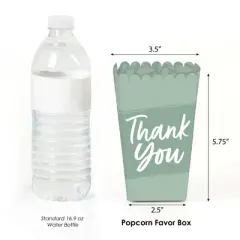 Big Dot of Happiness Sage Green Elegantly Simple - Guest Party Favor Popcorn Treat Boxes - Set of 12