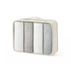 FURNIinspire Bag And Luggage Sets 20 Inch Luggage Set, Lightweight Checked Suitcase with 2 Mesh Bag Travel Business, Black , 8.3"*13.6"*21.5"