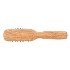 Bass Brushes - Men's Hair Brush Style & Detangle Professional Grade Nylon Pin Genuine Natural Wood Handle 6 Row Cushion Style Oak Wood