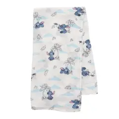 Lambs & Ivy Disney Stitch Luxury Muslin Swaddle Blanket & Plush Toy Gift Set