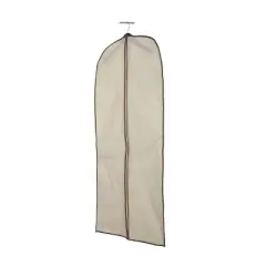 J&V TEXTILES 6pk Garment Bag for Clothes Storage Beige and Black