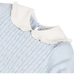 Hope & Henry Girls' Long Sleeve Cable Knit Peter Pan Collar Sweater Dress, Infant