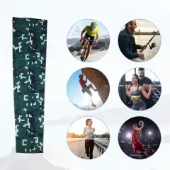 Unique Bargains Basketball Sports Camouflage Cooling Arm Elbow Compression Sleeve Green 1 Pair