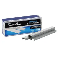 Swingline S.F. 4 Premium Staples, 1/4" Length, 210 Per Strip, 5000 Per Box, 6 Boxes