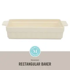 Martha Stewart Broadbrook Ceramic Bakeware, 13x9 Inch Rectangular Baking Dish with Handles