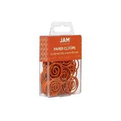 JAM Paper Colored Circular Paper Clips Round Paperclips Orange 2 Packs of 50 (21827540B)