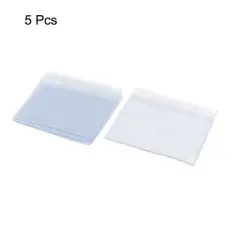 Unique Bargains Light Blue Plastic ID Card Holder 1 Card Capacity Badge Holder 11.5 x 9.5 cm 5 Pcs