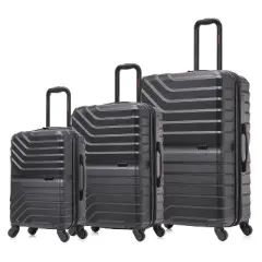 InUSA Aurum Lightweight Hardside Spinner 3pc Luggage Set - Black
