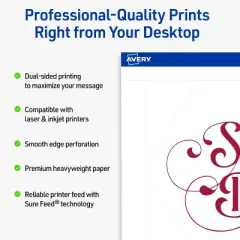 Avery Geo Flat Cards, 5" x 7", Matte White, 20 Total