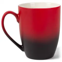 Elanze Designs In My Grandpa Era Two Toned Ombre Matte 10 ounce New Bone China Coffee Tea Cup Mug For Your Favorite Morning Brew, Red and Black
