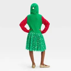 Girls' Christmas Elf Sweater Dress - Green