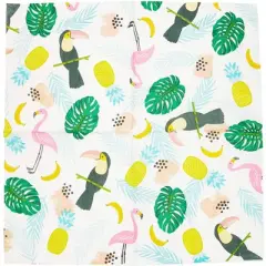 Sparkle and Bash 100 Pack Tropical Disposable Luncheon Paper Napkins 6.5" for Birthday Party Decorations