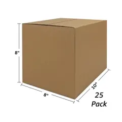 UOFFICE Pack of 25 Corrugated Boxes 10" x 8" x 8" Shipping Boxes