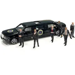 "Secret Service" 6 piece Diecast Figurine Set for 1/64 Scale Models by American Diorama