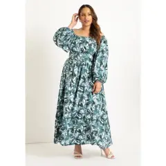 ELOQUII Women&rsquo;s Plus Size Off Shoulder Maxi Dress