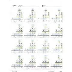 2pk One Page A Day Single and Double Digit Multiplication Math Practice Kit - Channie's