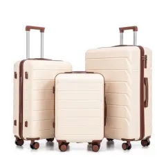 Lyngins 20/24/28 Inch 3 PCs Carry on Luggage Sets,Suitcases Sets with Spinner Wheel for Family Trips