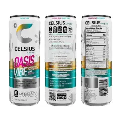 CELSIUS Sparkling Oasis Vibe Functional Energy Drink - 12 fl oz Single Can