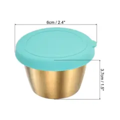 Unique Bargains Salad Dressing Small Sky Blue Condiment Containers with Lids 2.4" x 1.5"