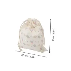 Unique Bargains Bow-Knot Elephant Drawstring Makeup Bag White 1 Pc
