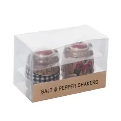 Transpac Dolomite 5 in Multicolor Christmas Lodge Bear Salt and Pepper Shaker Set of 2 for Holiday Dining